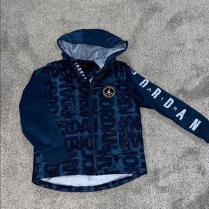 Blue Air Jordan Youth Graffiti Vest sweatshirt Zipper puffer jacket Basketball S